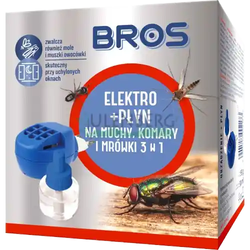 BROS - ELEKTRO + PŁYN 3W1 NA MUCHY, KOMARY I MÓRWKI Łatwy zwrot