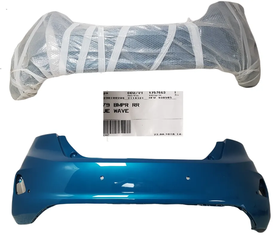FABRYCZNIE NOWY ORYGINALNY ZDERZAK TYLNY TYŁ FORD FIESTA MK8 8 VIII 17-21 4xPDC BLUE WAVE Niska cena