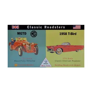 Nowy Model plastikowy - Samochody Classic Roadsters - MG-TD / 1958 T-Bird - Glencoe Models (2szt)
