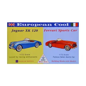 Wyjątkowa oferta Model plastikowy - Samochody European Cool - Jaguar XK-120 / Ferrari 250 - Glencoe Models (2szt)