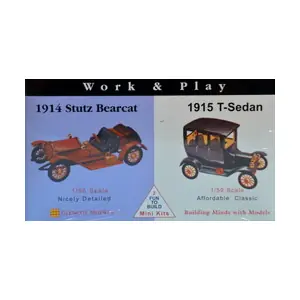 Model plastikowy - Samochody Work & Play - 1915 Ford T-Sedan / 1914 Stutz Bearcat - Glencoe Models Tani