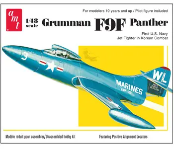 Łatwy zwrot Model plastikowy AMT - Odrzutowiec Grumman F9F Panther Jet - AMT813