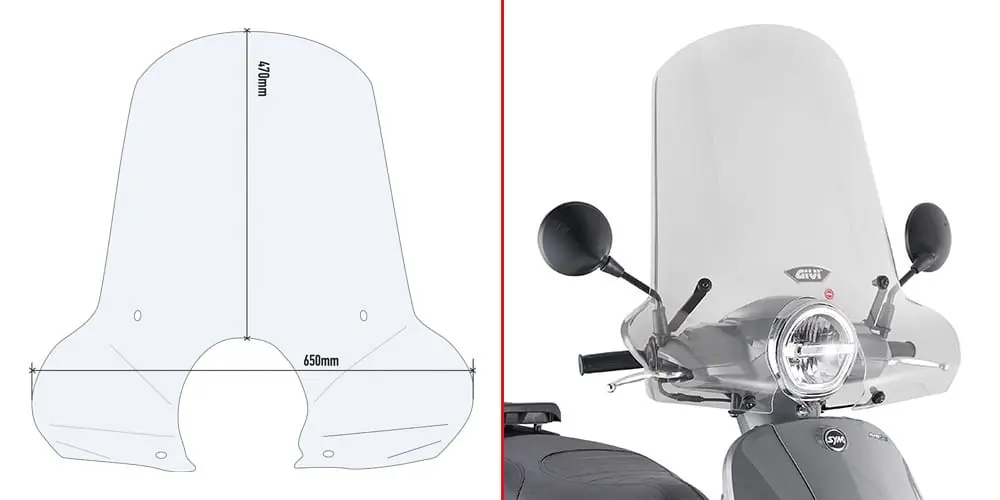 Nie przegap Givi 7062A Szyba przezroczysta Sym Fiddle 125 Euro 5 (20)