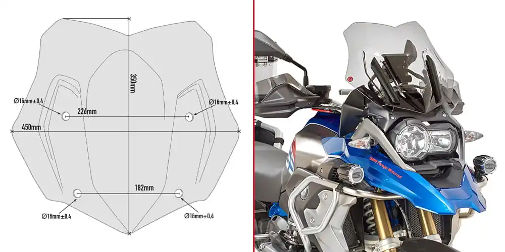 Givi D5124B Szyba sportowa, przyciemniana BMW R 1200 GS / 1250 GS / Adventure (16-24) Dostępne od ręki