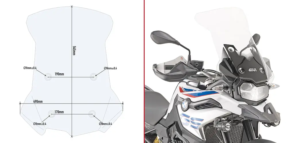 Oferta limitowana Givi D5127ST Szyba turystyczna, owiewka BMW F 750 GS / F 850 GS (18-23) / F 800 GS (24-25)