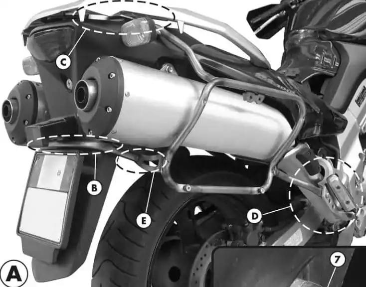 Ostatnia szansa Givi PLX528 Stelaż kufrów bocznych Kawasaki KLV 1000 (04-10) / Suzuki DL 1000 V-Strom (02-11), MONOKEY SIDE