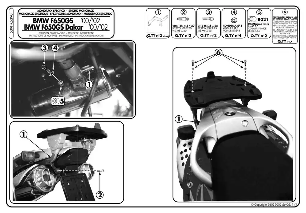 Kappa K6390 Stelaż kufra centralnego BMW F 650 GS / F 650 GS Dakar (00-03) Kup online