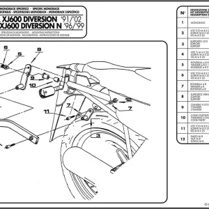 Bestseller Kappa K3250 Stelaż kufra centralnego Yamaha XJ 600 Diversion (91-03) / XJ 600 Diversion N (96-99)