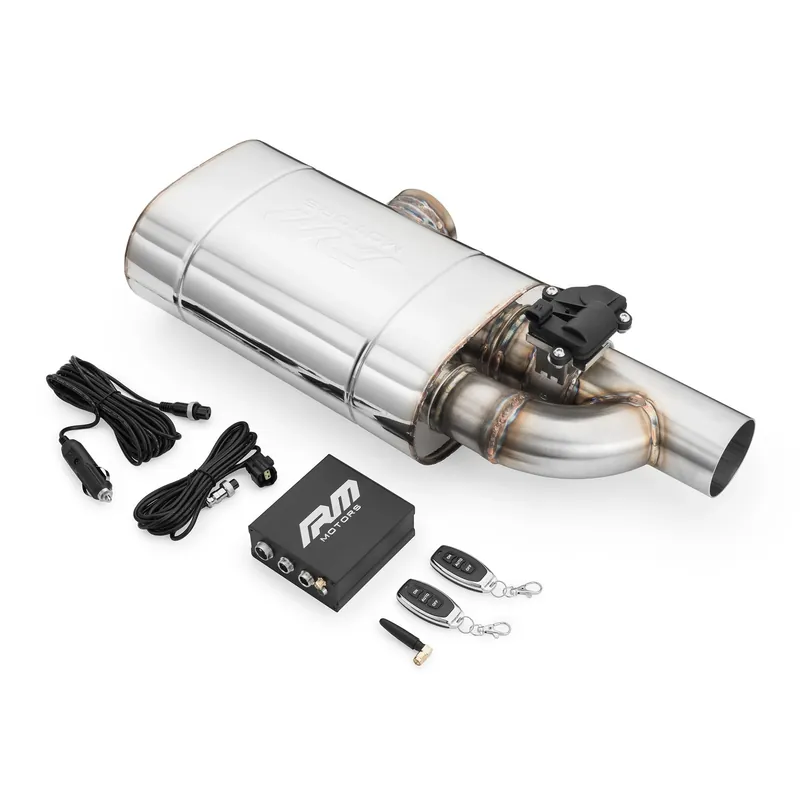 Tłumik przelotowy poprzeczny z zaworem elektrycznym EV04 76/350/E/L Szybka wysyłka