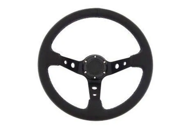 Cena promocyjna Kierownica sportowa PRO 350 mm czarna skórzana – offset 80 mm