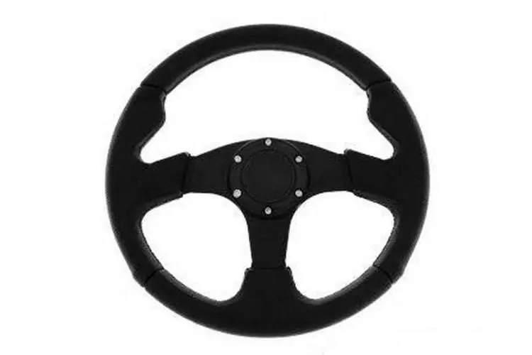 Kierownica sportowa PRO 350 mm czarna skórzana – offset 0 mm Do wyczerpania zapasów