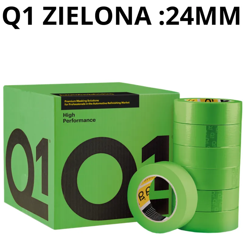 Darmowy zwrot Q1 Taśma maskująca zielona24mm x 50m - wodoodporna