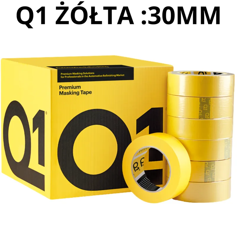 Niska cena Q1 Taśma maskująca żółta 30mm x 50m