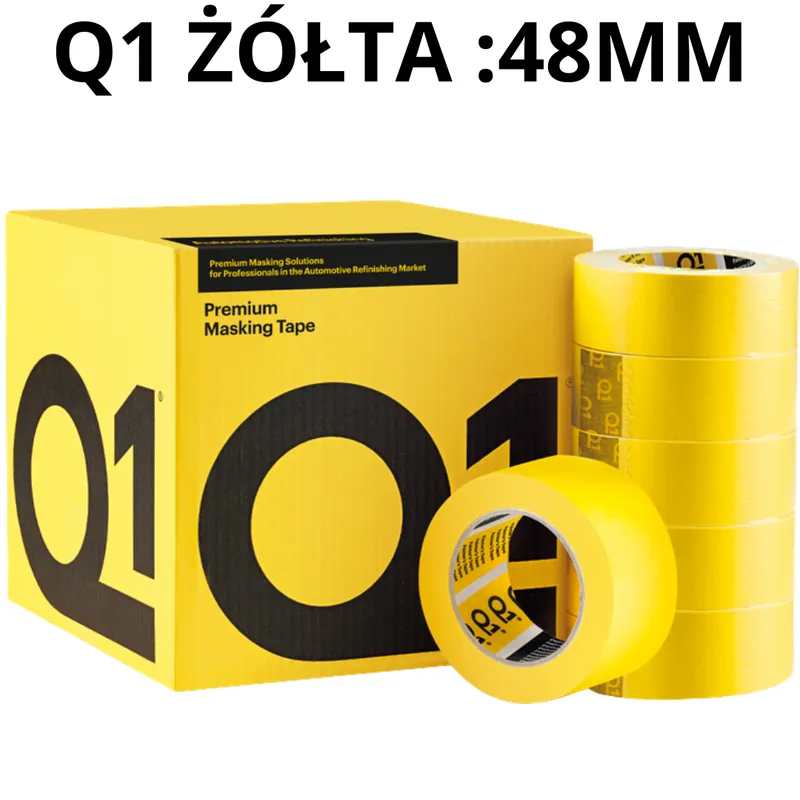 Darmowy zwrot Q1 Taśma maskująca żółta 48mm x 50m