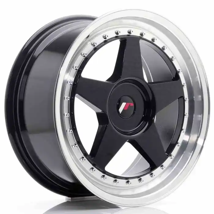 Popularny JR Wheels JR6 18x8,5 ET20-40 BLANK Glossy Black w/Machined Lip