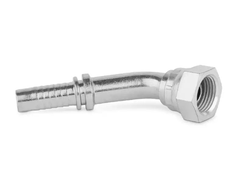 Końcówka do węża kolanko 45st. z nakrętką zagniataną, stożek 60st. z oringiem DKOR45 C15-OR-06 G1/4” 0241-04-04 Taniej