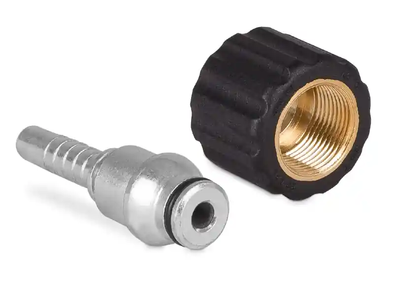 Zamów teraz Końcówka do węża prosta z wysoką nakrętką do myjek typu KARCHER K51-08 M22x1,5 FK50-05022