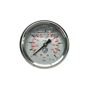 Manometr glicerynowy DN 63 0 - 10 bar przyłącze tylne 1/4" Do wyczerpania zapasów