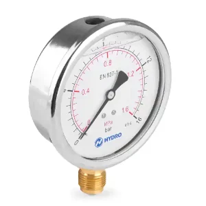 Manometr glicerynowy DN100 radialny 1/2” (0-16)bar M100RL1/2(0-16)H HYDRO Niska cena