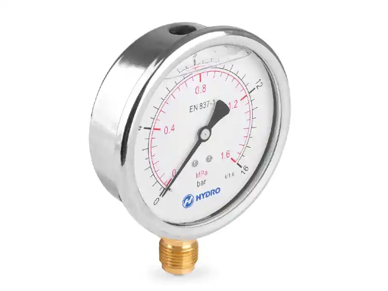 Manometr glicerynowy DN100 radialny 1/2” (0-16)bar M100RL1/2(0-16)H HYDRO Niska cena