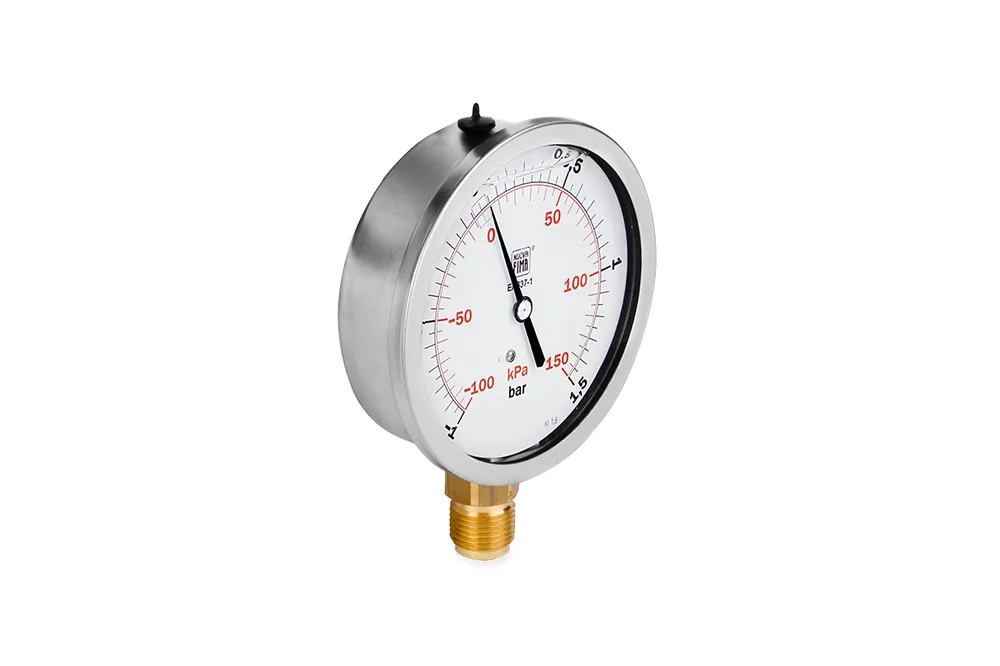 Kup online Manometr glicerynowy DN100 radialny Vacuometr 1/2” (-1-+1,5)bar VM100RL1/2(-1-+1,5)