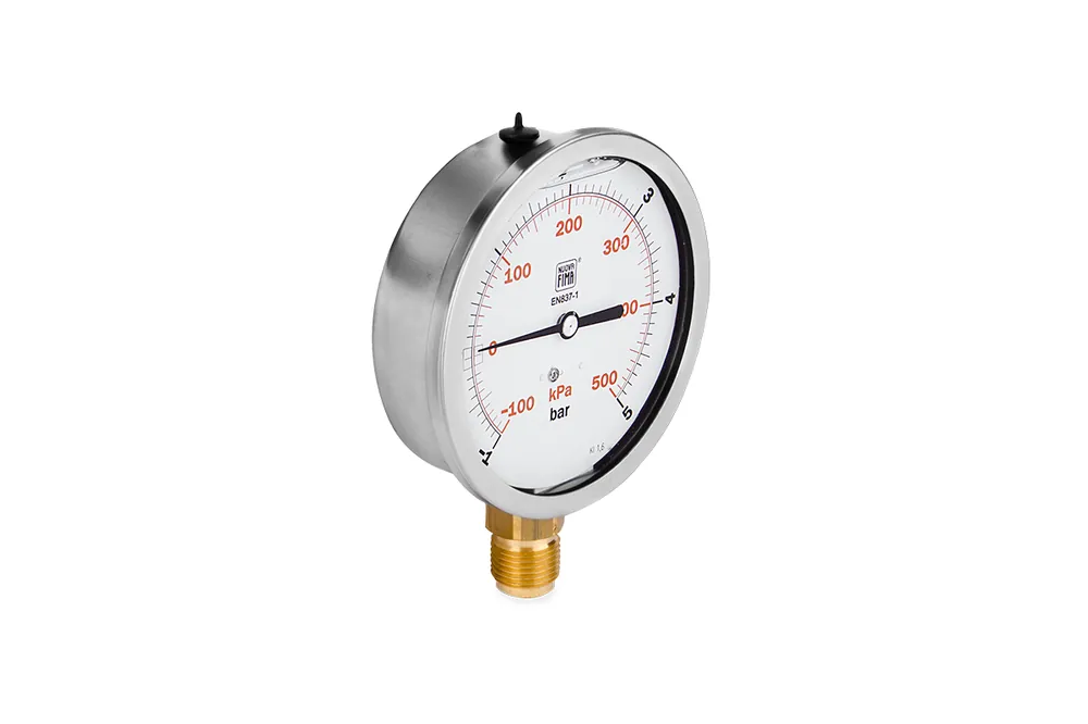 Nowy Manometr glicerynowy DN100 radialny Vacuometr 1/2” (-1-+5)bar VM100RL1/2(-1-+5)