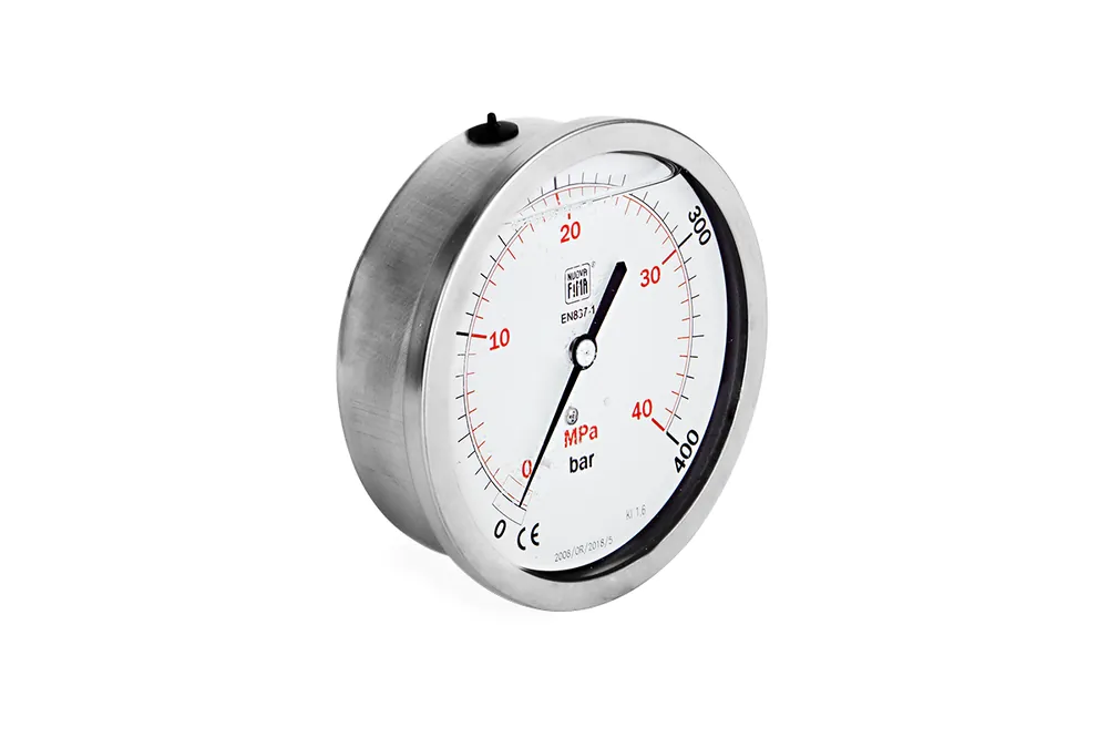 Ograniczona ilość Manometr glicerynowy DN100 tylny ekscentryczny 1/2” (0-400)bar M100TL1/2(0-400)