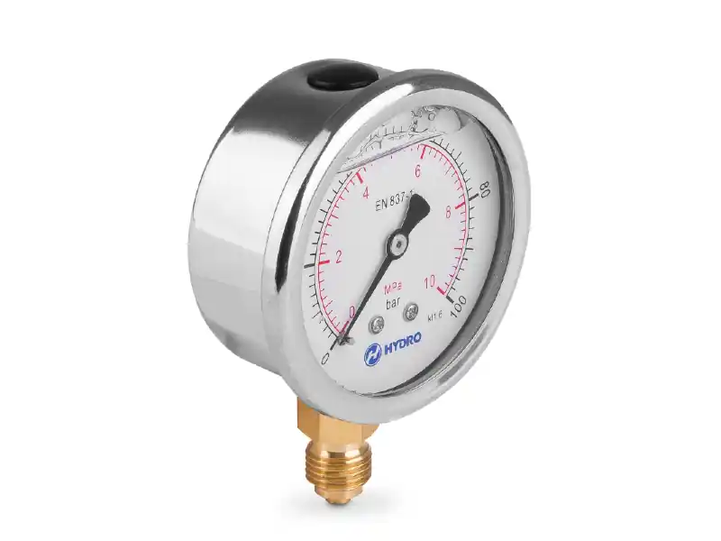 Ostatnie sztuki Manometr glicerynowy DN63 radialny 1/4” (0-100)bar M63RL1/4(0-100)H HYDRO