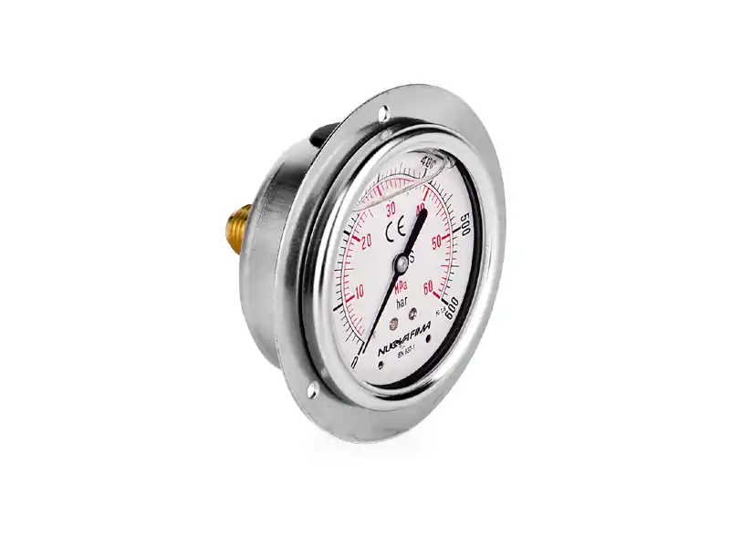 Manometr glicerynowy DN63 tablicowy TL 1/4” (0-600)bar M63TABL1/4(0-600) Popularny