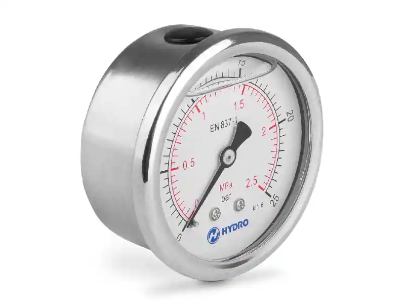 Wyjątkowa oferta Manometr glicerynowy DN63 tylny 1/4” (0-25)bar M63TL1/4(0-25)H HYDRO