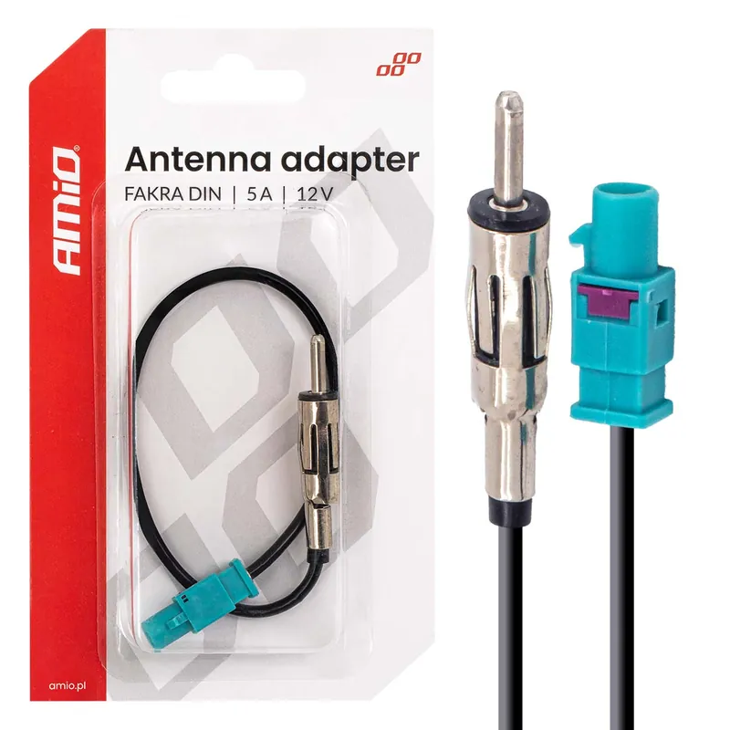 Premium Adapter antenowy FAKRA DIN 5A 12V AMIO-04443