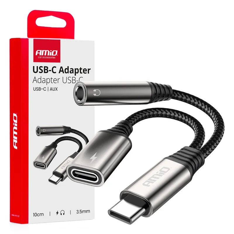 Adapter rozgałęźnik USB-C naUSB-C + Mini Jack 3.5mm 10cm AMIO-04295 Wybór klientów