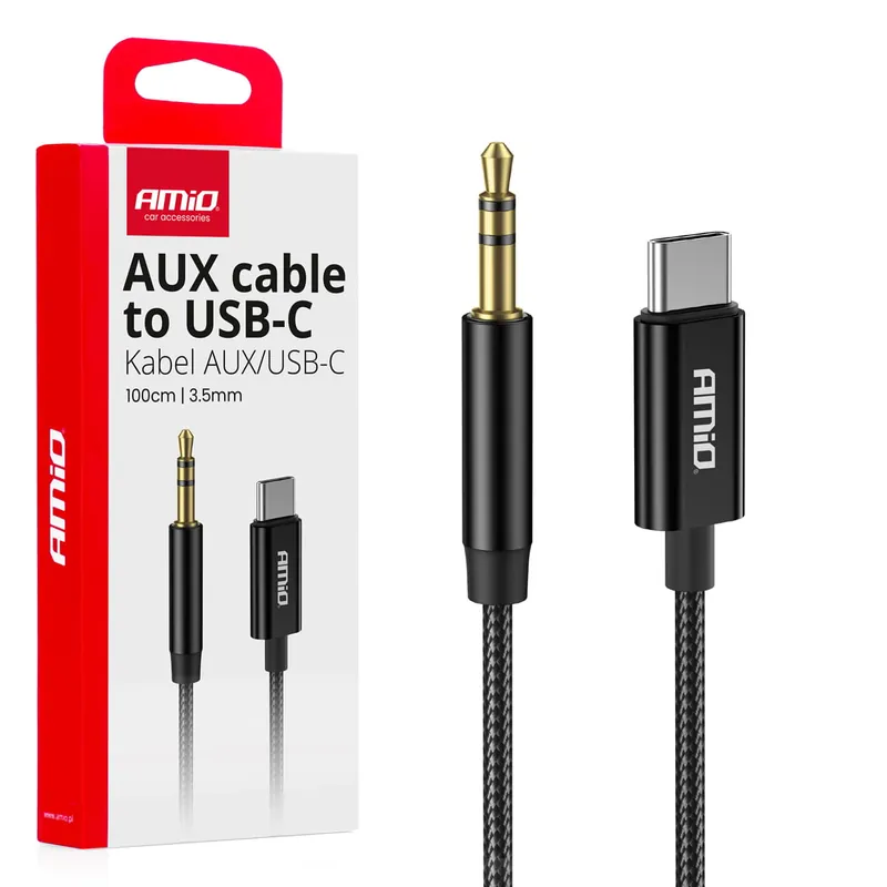 Najlepsza cena Kabel audio USB-C na AUX Mini Jack 3.5mm 1m AMIO-04294