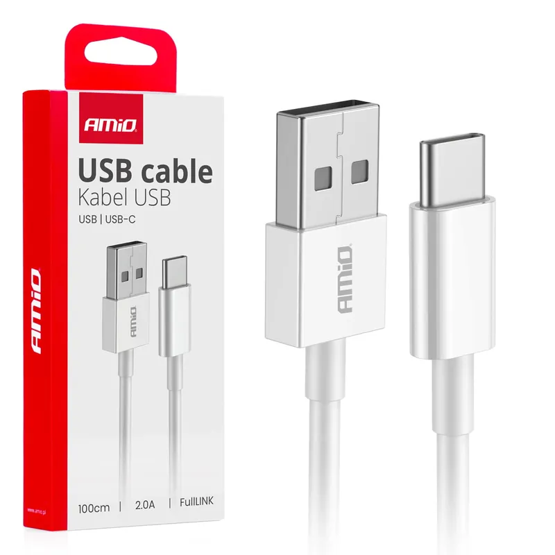 Tylko do końca tygodnia Kabel do ładowania USB-A - USB-C 2A 100cm FullLINK AMIO-03893