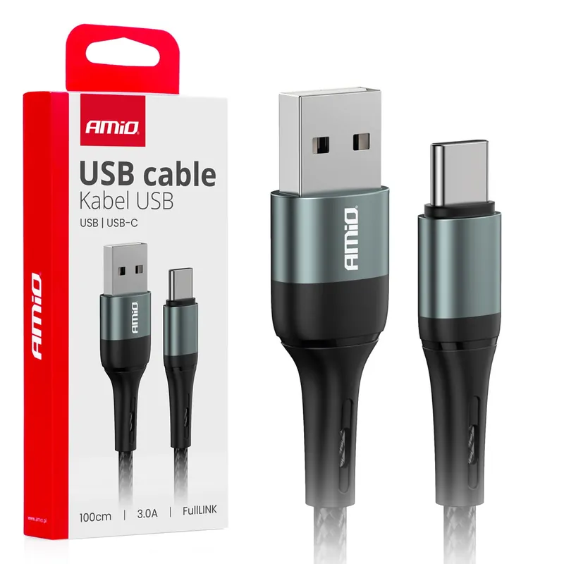 Kabel do ładowania USB-A - USB-C 3A 100cm FullLINK AMIO-03911 Ekspresowa dostawa