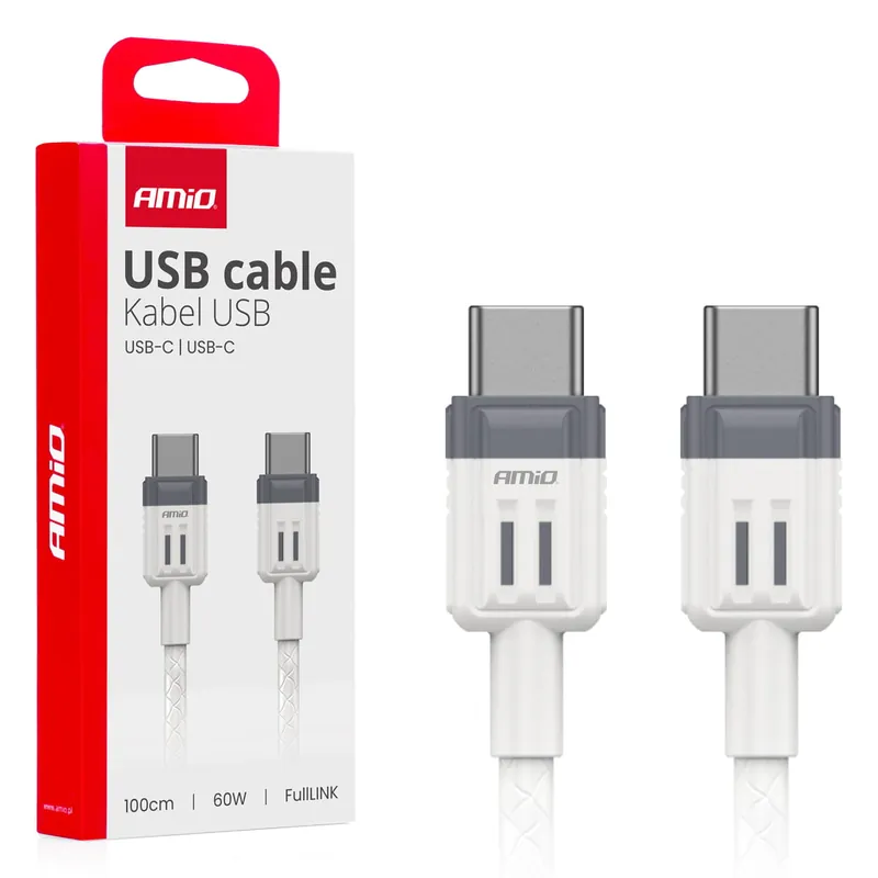 Zamów dziś Kabel do ładowania USB-C - USB-C 60W 100cm FullLINK AMIO-03908