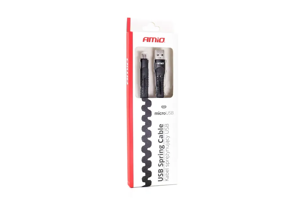 Nie przegap Kabel USB micro USB sprężynujący 1.2 m UC-12 AMIO-02529