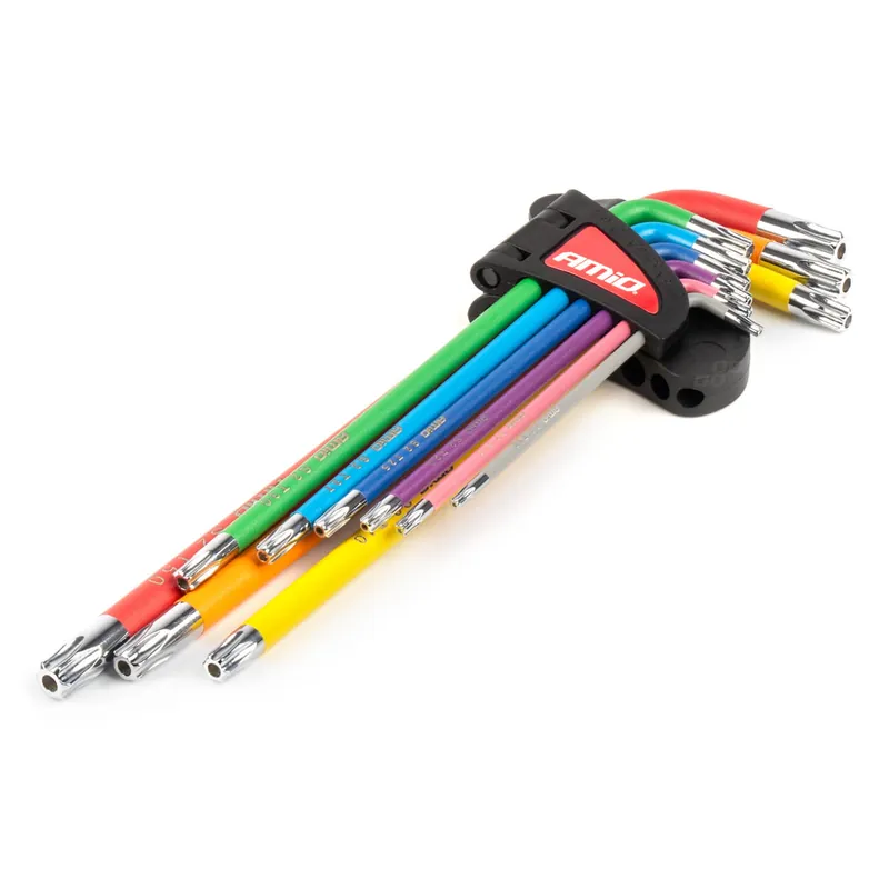 Klucze TORX extra długie zestaw imbusy zestaw 9 szt. S2 AMIO-04301 Najlepsza cena