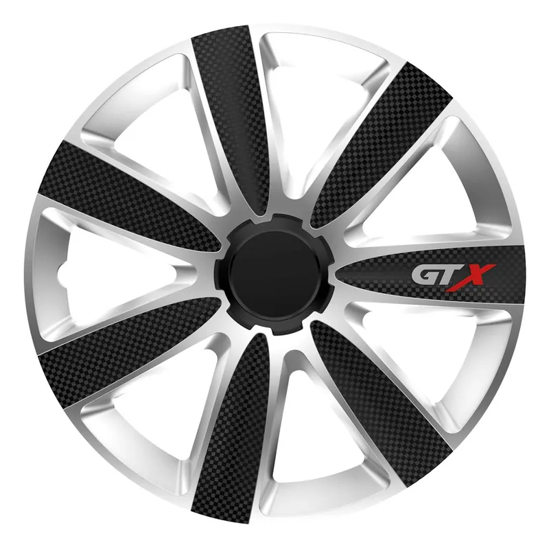 Darmowy zwrot Kołpak samochodowy carbon czarno srebrny GTX 15" cali