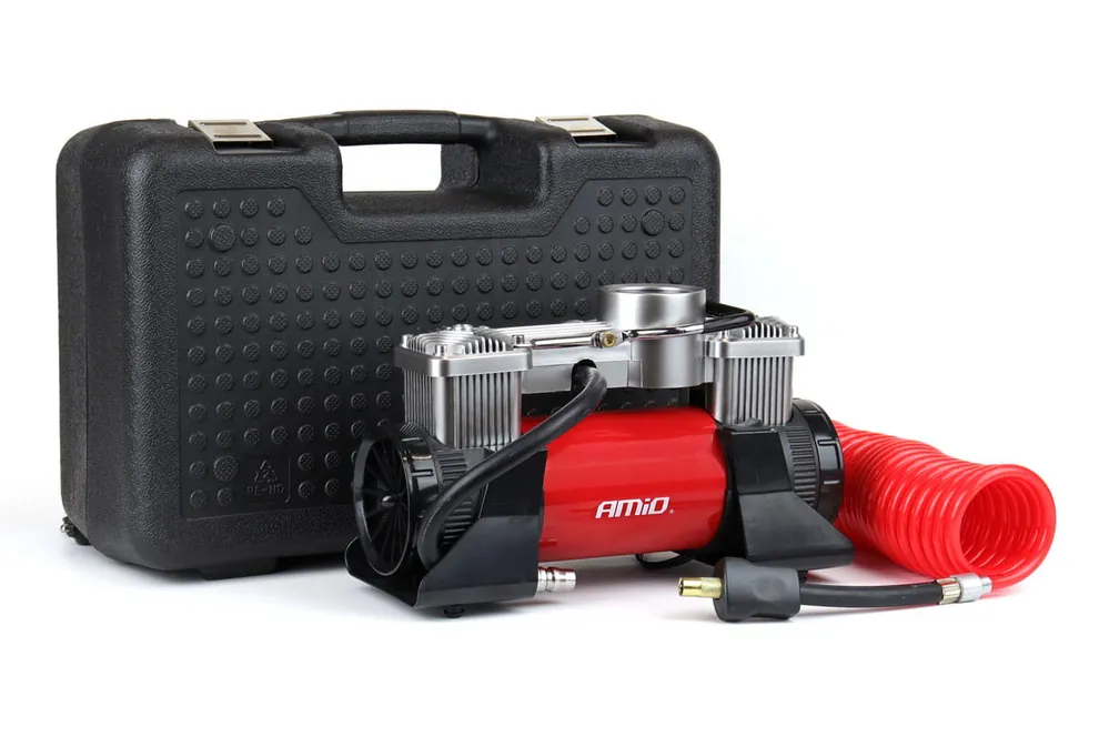 Kompresor samochodowy ACOMP-18 metalowy 2 cylindry 12V AMIO-02640 Wyjątkowa oferta