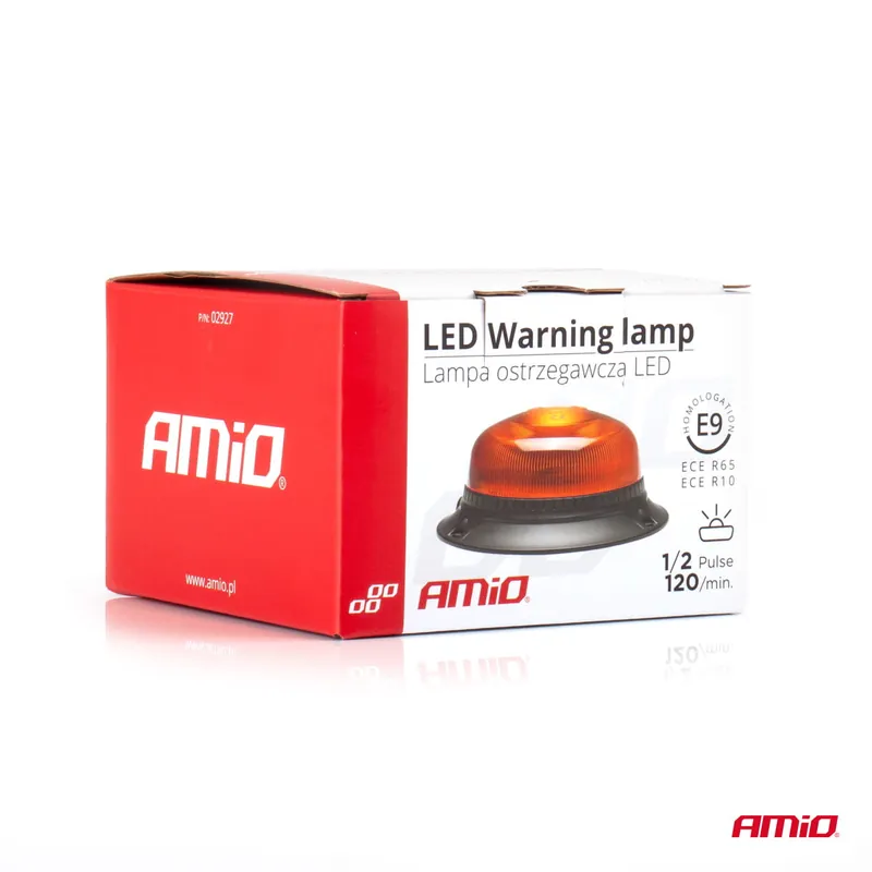 Cena promocyjna Lampa ostrzegawcza błyskowa mini kogut 18 LED śruby niska R65 R10 12V 24V W213bl AMIO-02927