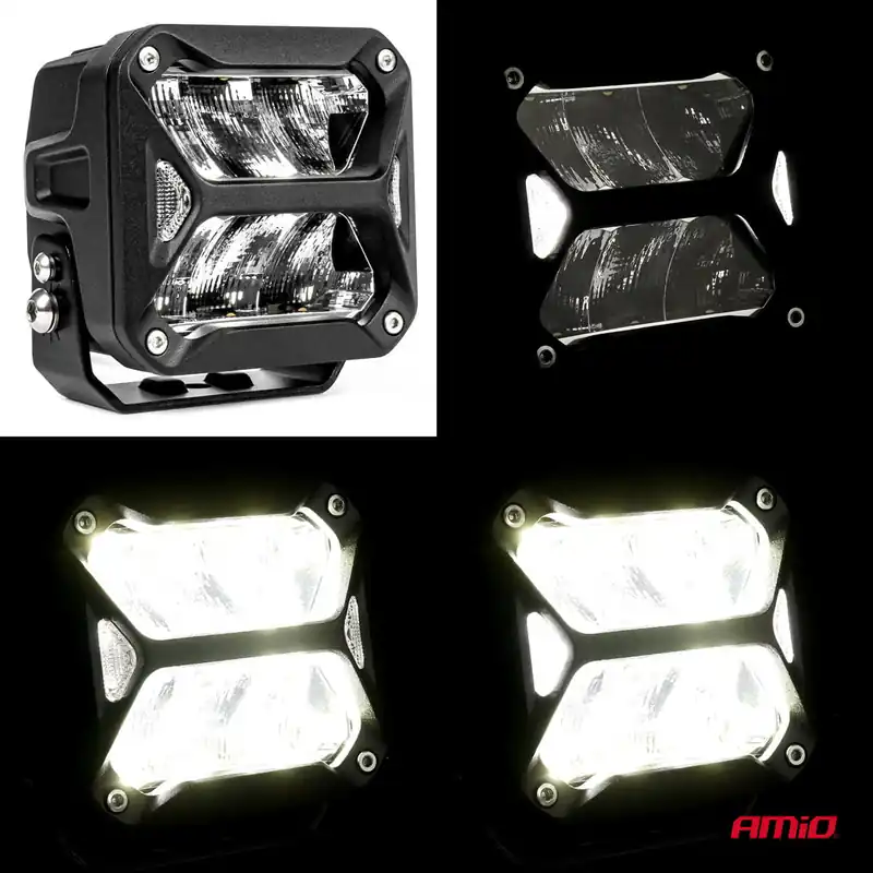 Wyjątkowa oferta Lampa robocza drogowa LED PRO reflektor homologacja ECE R149 12V 24V AMIO-03868