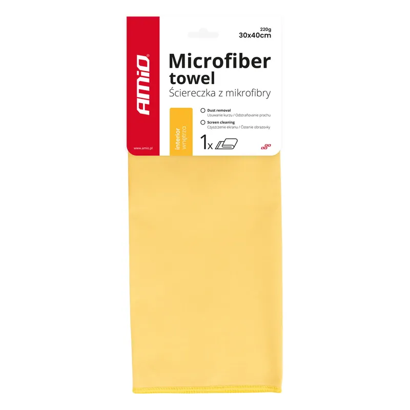 Mikrofibra ściereczka do mycia sprzątania czyszczenia wnętrza samochodu 30x40 cm AMIO-03744 Szybka wysyłka