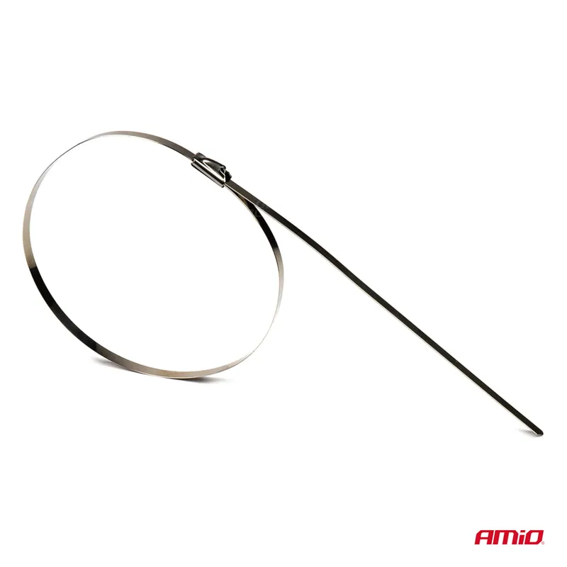 Opaski zaciskowe metalowe ze stali nierdzewnej 4.6x100mm 100 szt. AMIO-04319 Ekspresowa dostawa