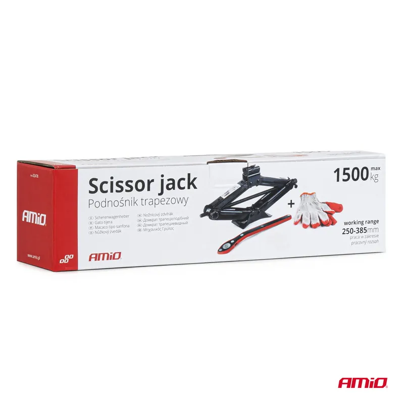 Podnośnik samochodowy trapezowy lewarek 1,5T 1500 kg AMIO-02478 Niska cena
