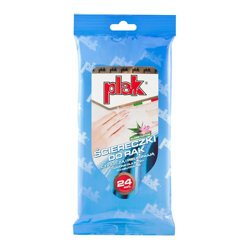 Plak Ściereczki do rąk Aloes i Lotos 24 szt. Ekspresowa dostawa