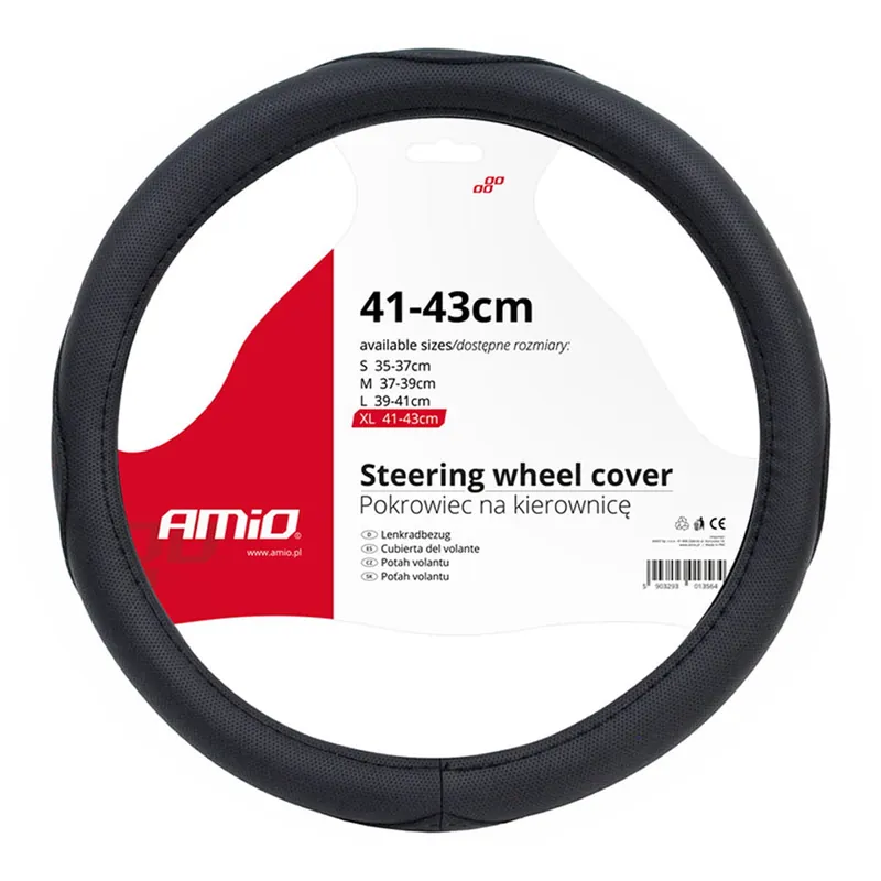 Pokrowiec nakładka na kierownicę samochodową XL 41-43cm SWC-09-XL AMIO-01367 Super okazja