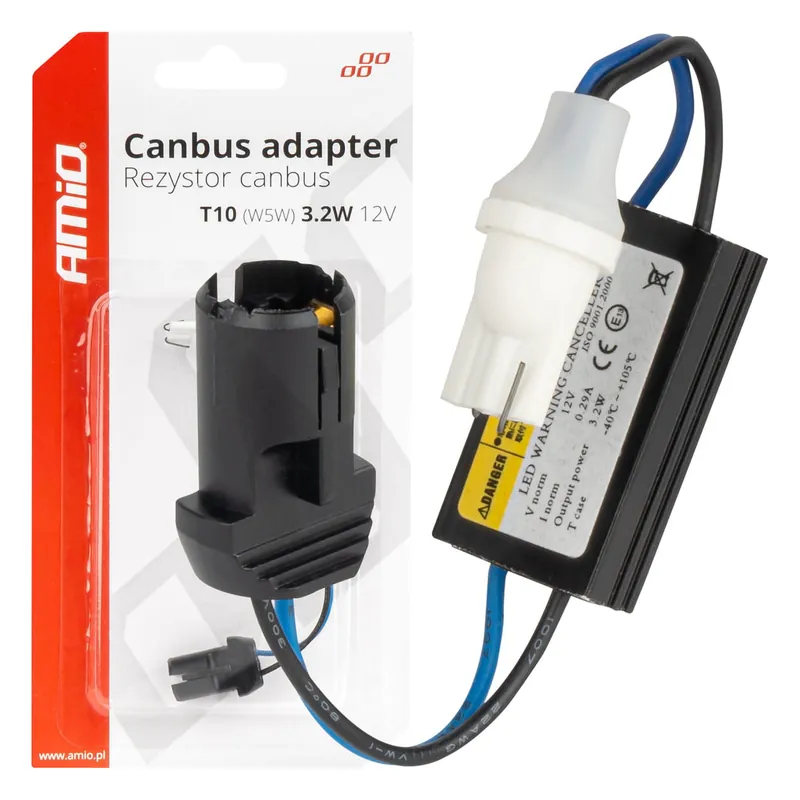 Bezpieczna płatność Rezystor opornik CANBUS do żarówek LED 12V 3.2W T10 W5W AMIO-04087