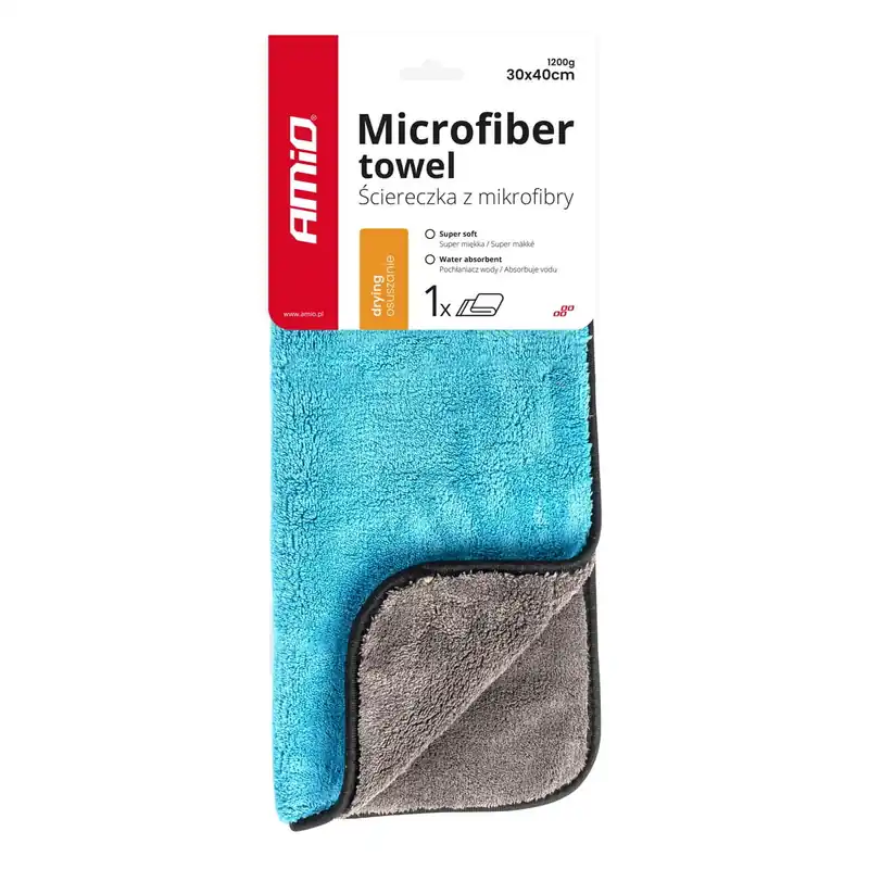 Wybór klientów Ściereczka mikrofibra ręcznik do osuszania samochodu auta lakieru 30x40 cm 1200g AMIO-03757