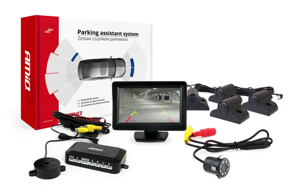 Zestaw czujników parkowania TFT01 4,3" z kamerą HD-308-LED 4 sensory czarne Truck Kup teraz